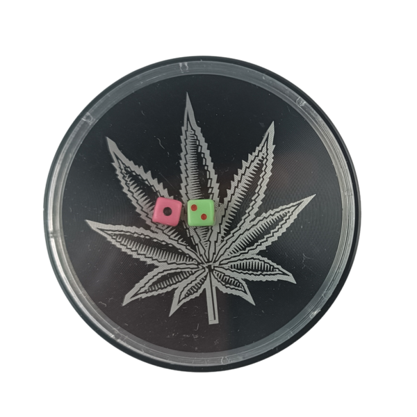 CNC Aluminium Grinder Pollinator 4-part ø 60mm Hanfblatt mit Würfel